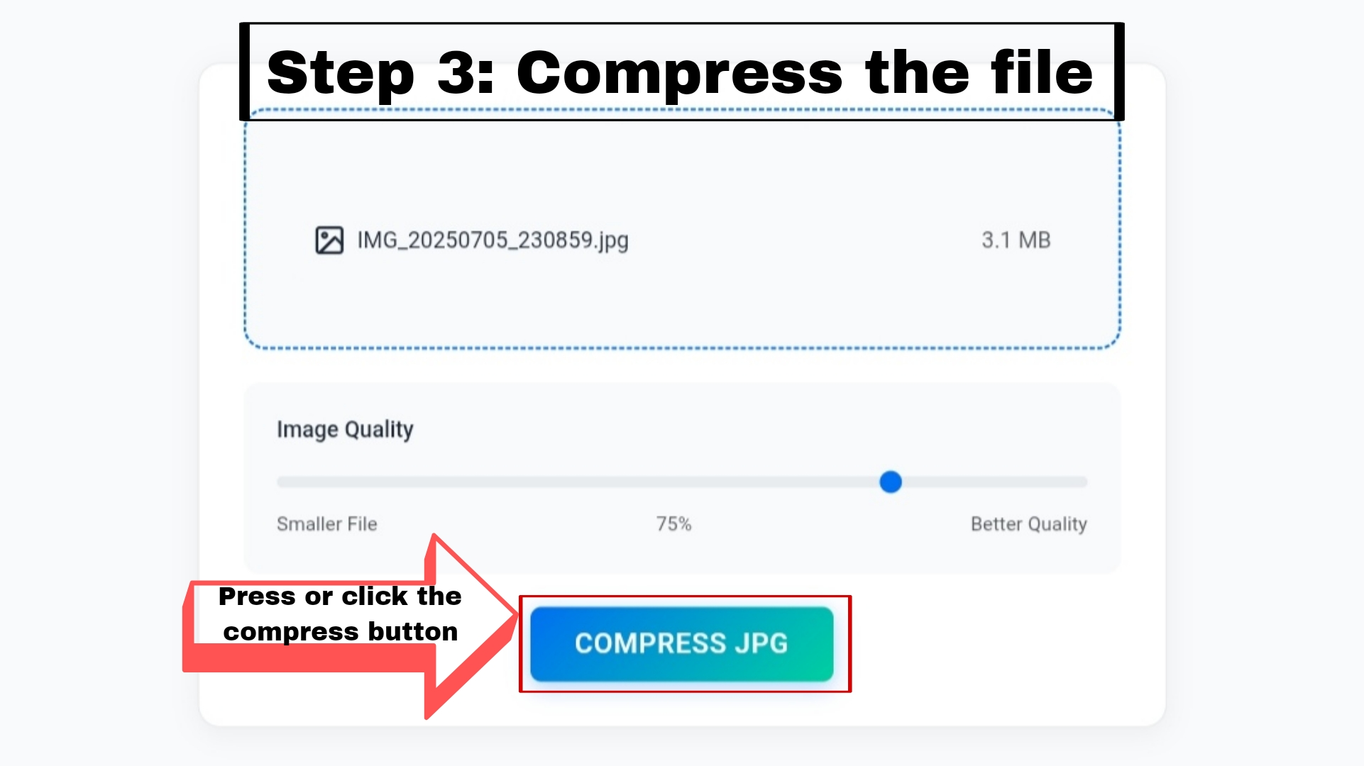Step 3: Compress the Excel file